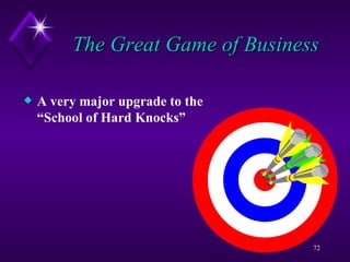 The Great Game of Business A very major upgrade to the “School of Hard Knocks” 