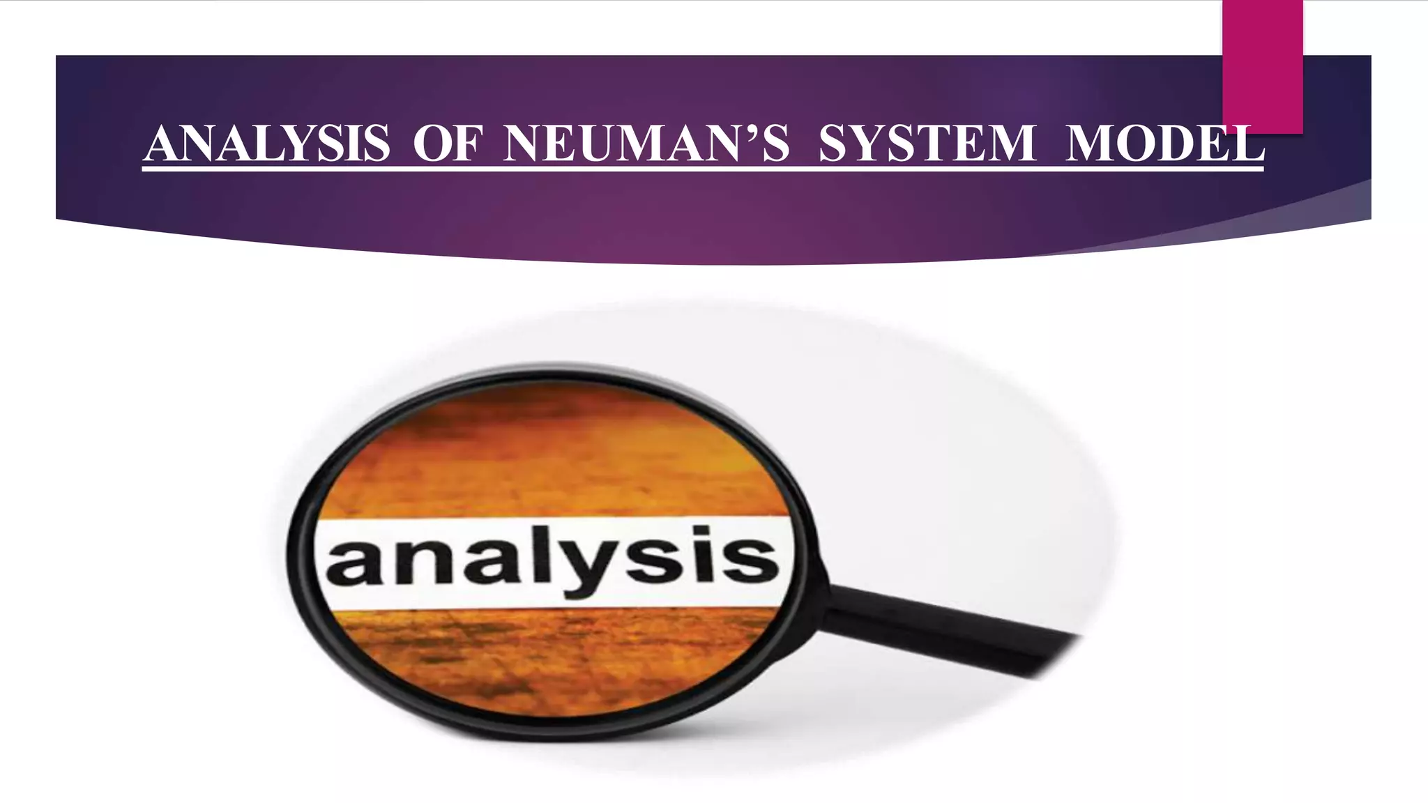 ANALYSIS OF NEUMAN’S SYSTEM MODEL
 