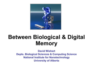 Between Biological & Digital Memory David Wishart Depts. Biological Sciences & Computing Science National Institute for Nanotechnology University of Alberta 