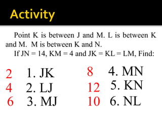 Betweenness Math Definition Betweeness & collinearity | PPTX