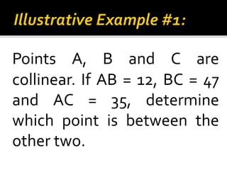 Betweenness Math Definition Betweeness & collinearity | PPTX