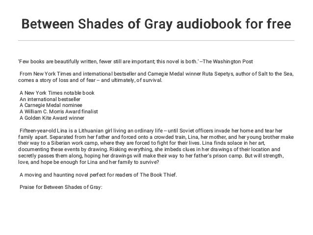 Between Shades Of Gray Audiobook Part 1 Between Shades of Gray audiobook for free