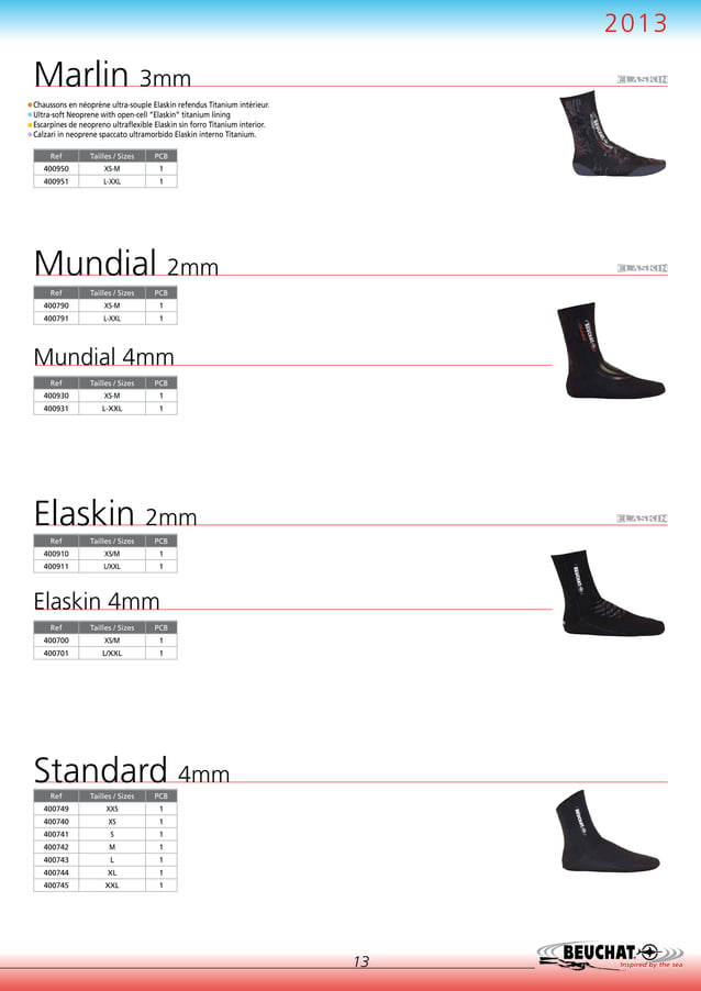 Beuchat 2013 Spearfishing Catalogue PDF