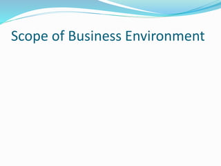 Scope of Business Environment
 