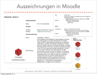 Auszeichnungen in Moodle 
Ilona Buchem / DeLFI 2014: / Freiburg, 16-09-2014 / CC BY-NC-SA 3.0 DE 
Tuesday, September 16, 14 
 
