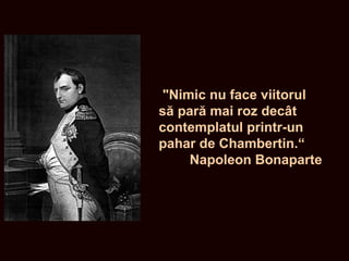 "Nimic nu face viitorul
să pară mai roz decât
contemplatul printr-un
pahar de Chambertin.“
Napoleon Bonaparte
 