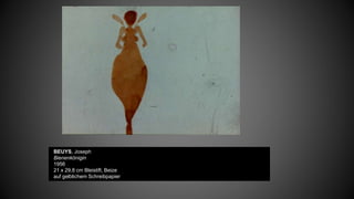 BEUYS, Joseph
Bienenkönigin
1956
21 x 29,8 cm Bleistift, Beize
auf gelblichem Schreibpapier
 