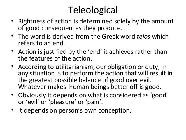 Teleological ethical theories vs deontological ethical