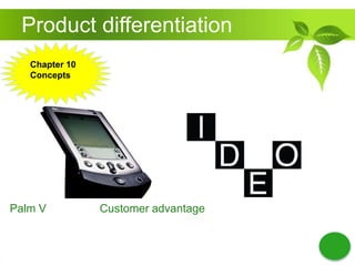 Product differentiation Chapter 10 Concepts Palm V                 Customer advantage 