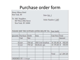 Purchase order form
 