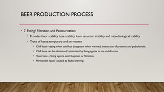 Beverage Beer making and processes involved in Beer making | PPTX