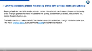 Beverage Testing Services, Safety and Quality Control | PPTX