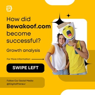 For More Information
How did
Bewakoof.com
become
successful?
SWIPE LEFT
Follow Our Social Media
@IDigitalPreneur
Growth analysis
 
