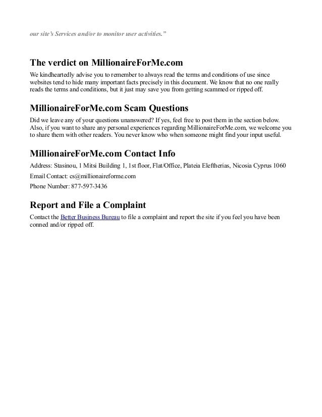 Millionaireforme dating site