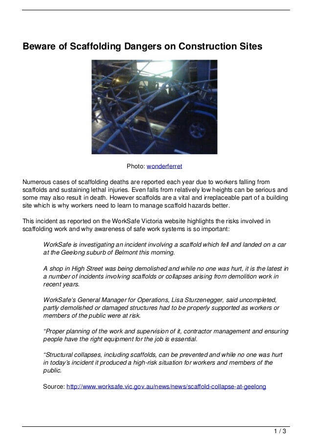 Beware of Scaffolding Dangers on Construction Sites