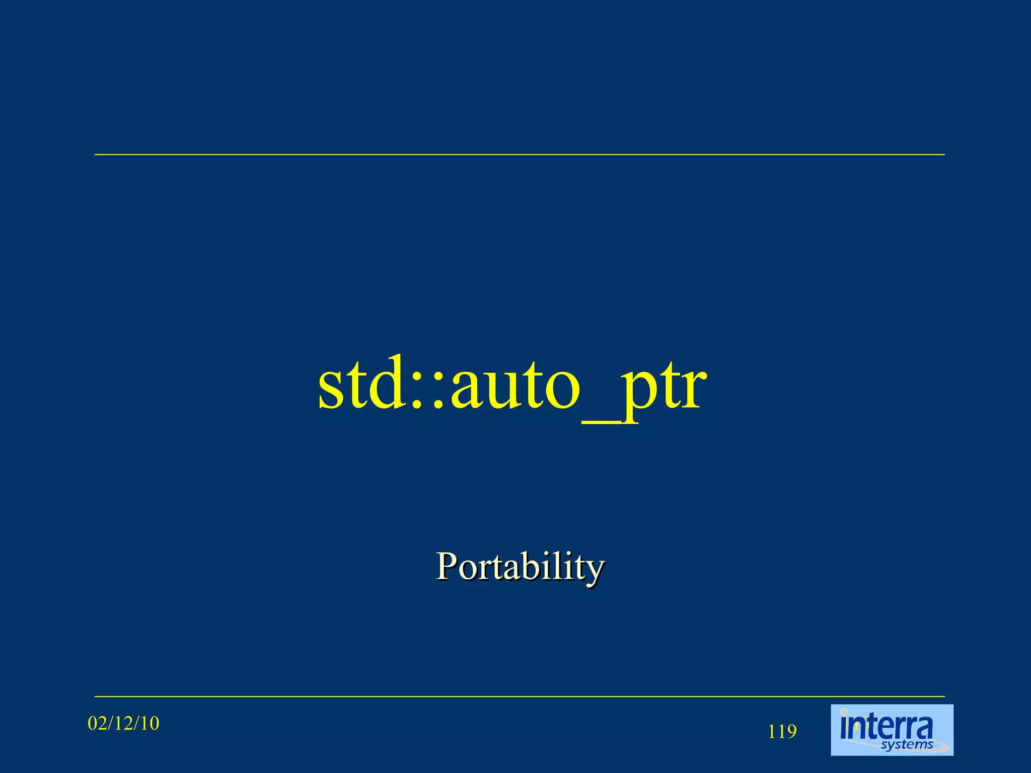 std::auto_ptr Portability 