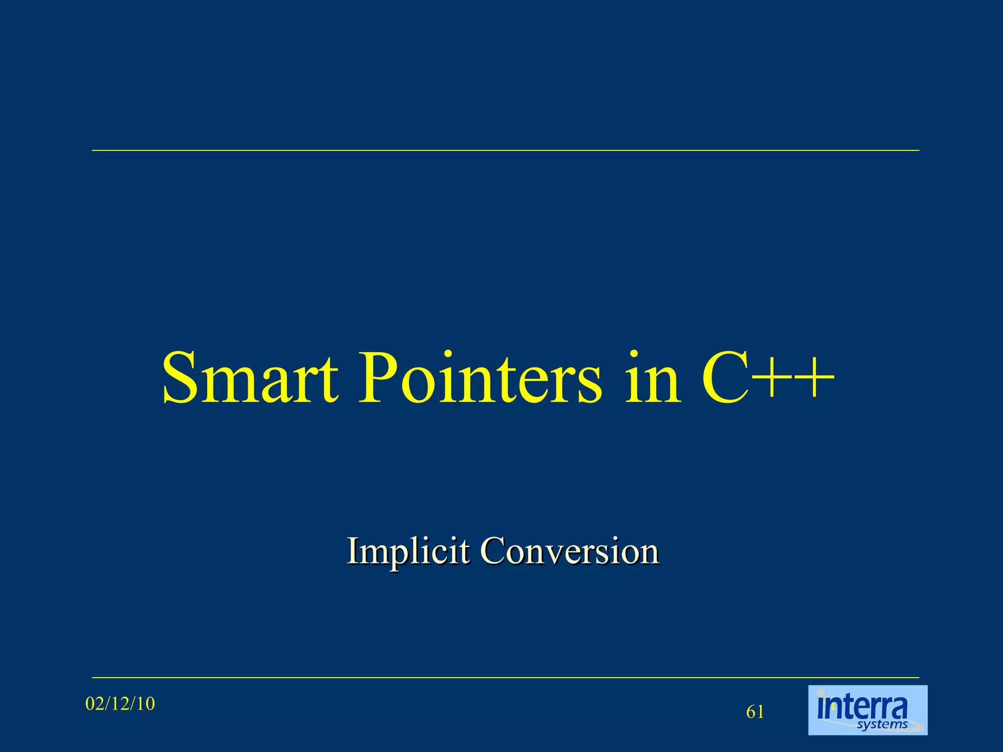 Smart Pointers in C++ Implicit Conversion 
