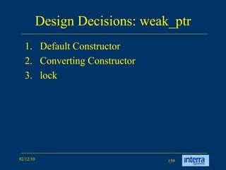 Design Decisions: weak_ptr Default Constructor Converting Constructor lock 