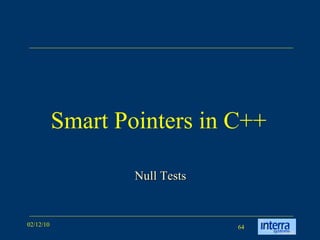 Smart Pointers in C++ Null Tests 