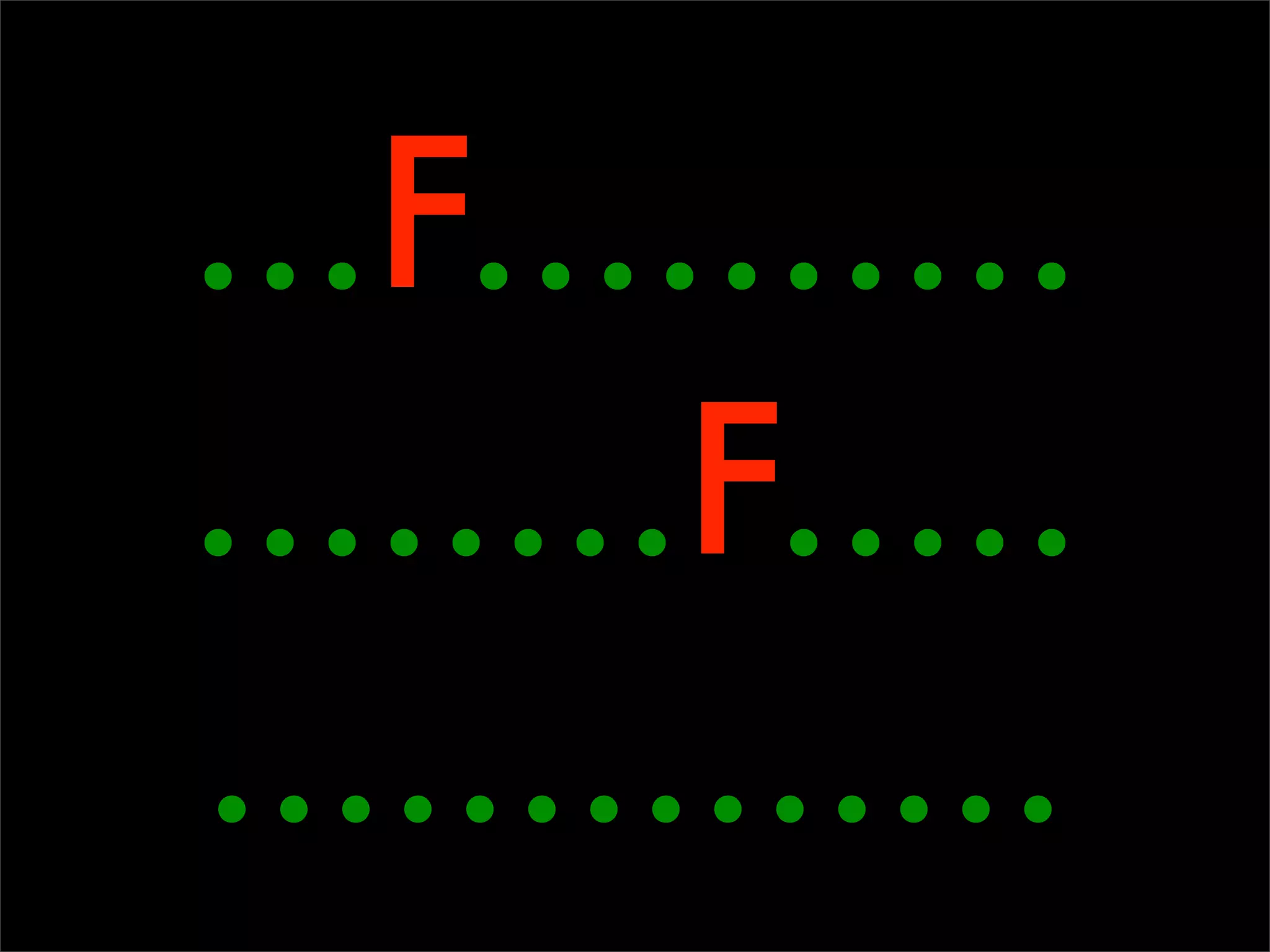 ...F..........
........F.....
..............
 