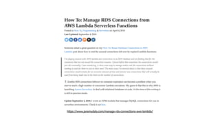 https://www.jeremydaly.com/manage-rds-connections-aws-lambda/
 