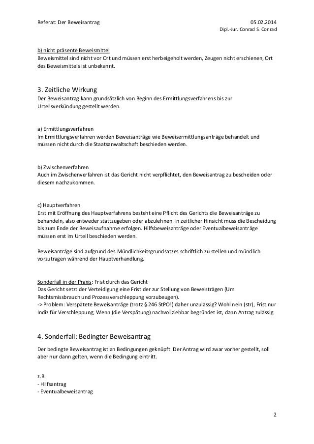 Der Beweisantrag im Strafprozess