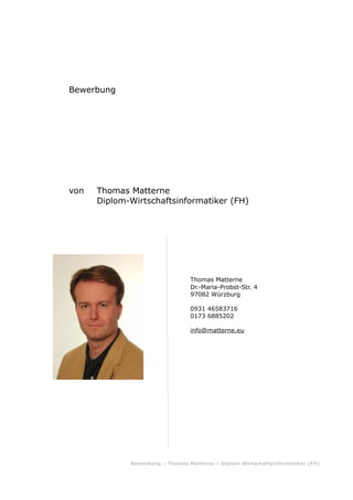 Bewerbung | Thomas Matterne