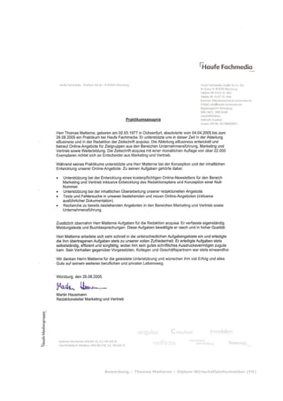 Bewerbung | Thomas Matterne