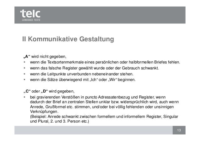 Bewertung Des Schriftlichen Ausdrucks Telc Deutsch B1 Und Telc Deuts