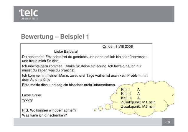 Bewertung des Schriftlichen Ausdrucks: telc Deutsch B1 und telc Deuts…