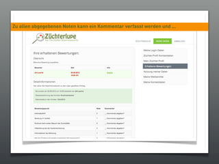 Zu allen abgegebenen Noten kann ein Kommentar verfasst werden und ...
 