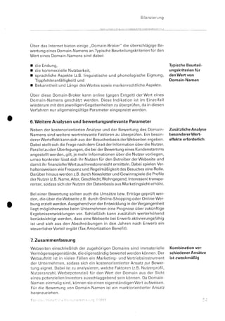 Bewertung von Webseiten und Domains