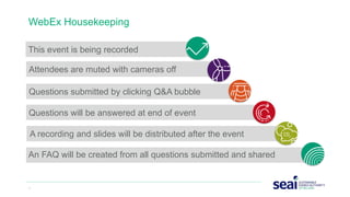 This event is being recorded
WebEx Housekeeping
1
Attendees are muted with cameras off
Questions submitted by clicking Q&A bubble
Questions will be answered at end of event
An FAQ will be created from all questions submitted and shared
A recording and slides will be distributed after the event
 