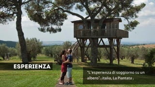 Esperienza
“L’esperienza di soggiorno su un
albero” (italia, La Piantata)
 
