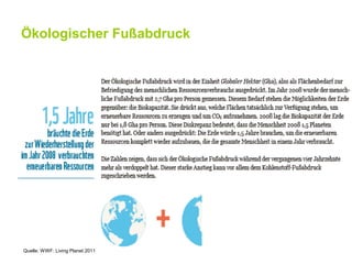 Ökologischer Fußabdruck




Quelle: WWF: Living Planet 2011
 
