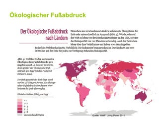 Ökologischer Fußabdruck




                          Quelle: WWF: Living Planet 2011
 