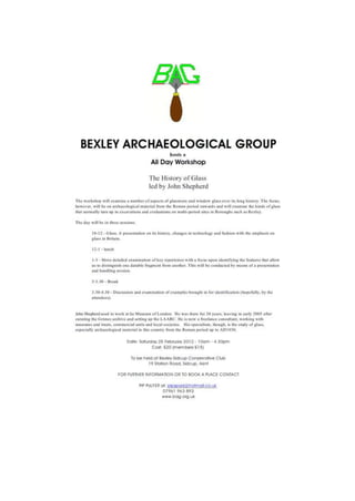 Bexley Archaeological Group: Glass Workshop