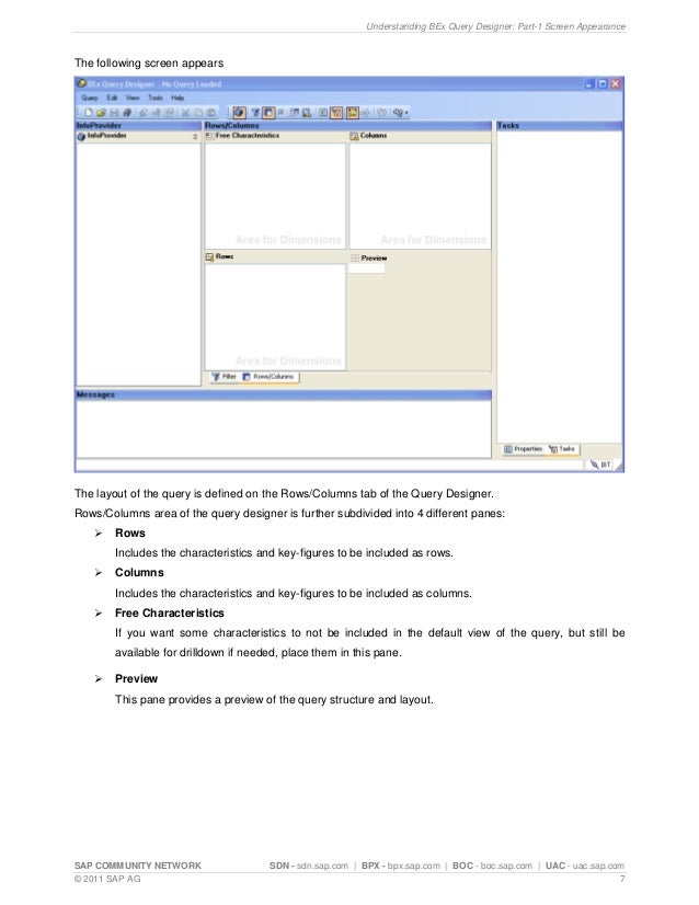 Introduction To BEX Query Designer