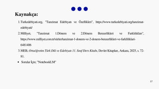 Tanzimat Dönemi Türk Edebiyatı: Dönemler, Yazarlar ve Eserler | PDF