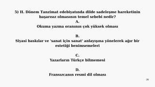 Tanzimat Dönemi Türk Edebiyatı: Dönemler, Yazarlar ve Eserler | PDF