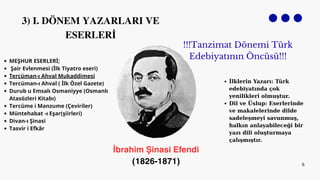 Tanzimat Dönemi Türk Edebiyatı: Dönemler, Yazarlar ve Eserler | PDF