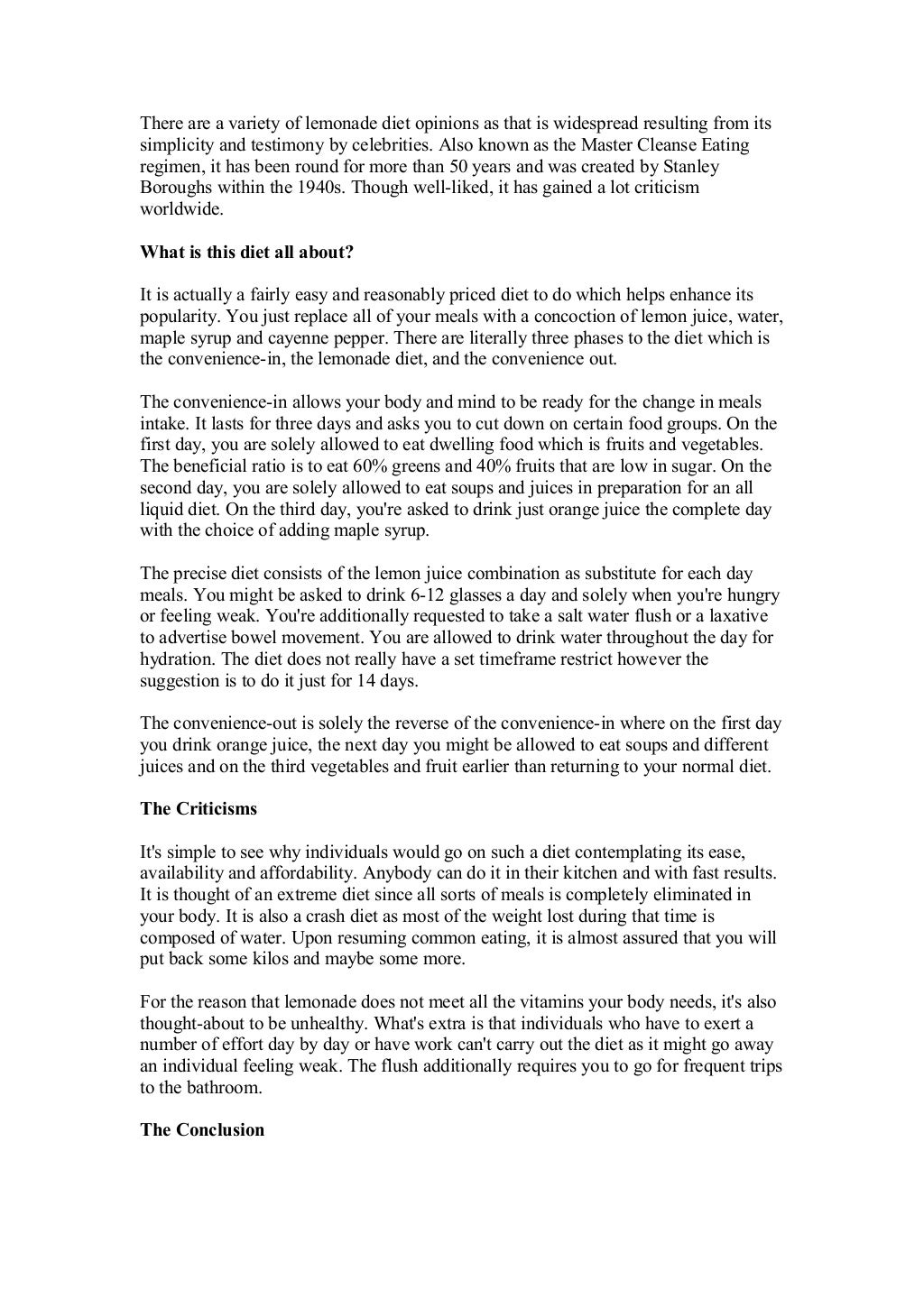 Beyonce Master Cleanse