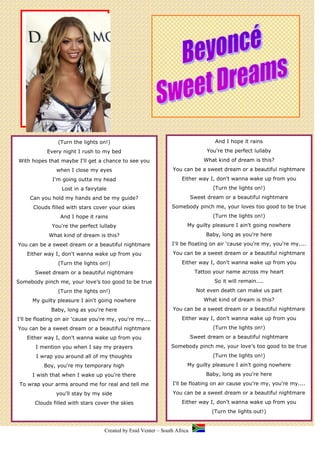 Vær forsigtig historie Udvalg Beyonce sweet_dreams