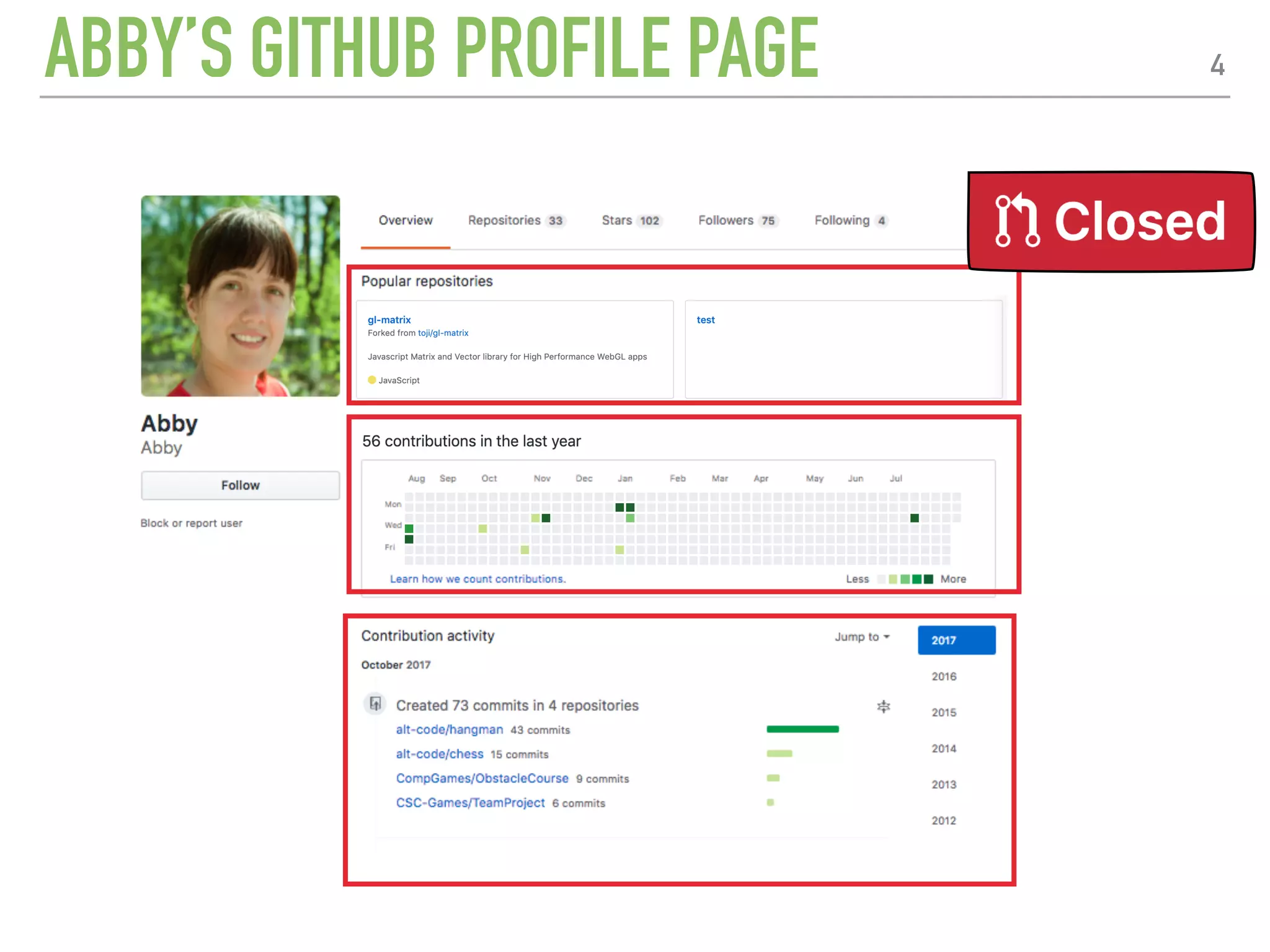 ABBY’S GITHUB PROFILE PAGE 4
 