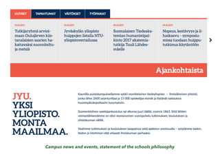 Campus news and events, statement of the schools philosophy
 