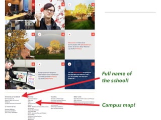 Full name of
the school!
Campus map!
 