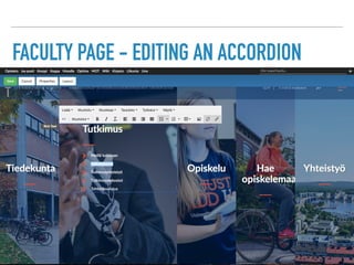 FACULTY PAGE - EDITING AN ACCORDION
 