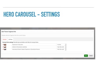 HERO CAROUSEL - SETTINGS
 