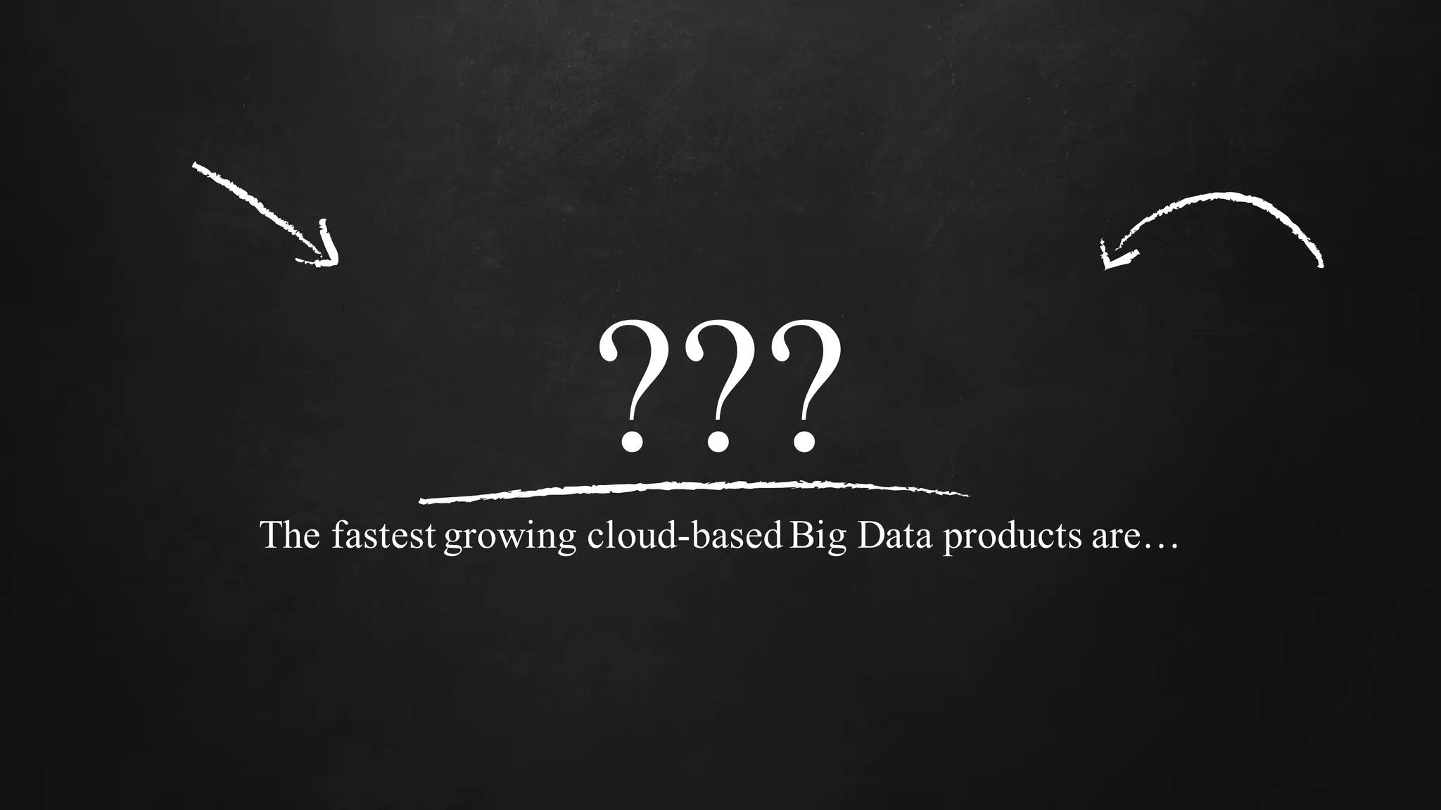 ???
The fastest growing cloud-basedBig Data products are…
 
