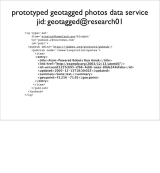 Beyond REST? Building Data Services with XMPP PubSub